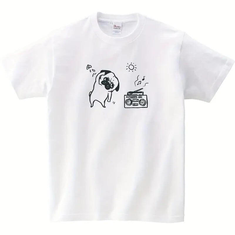 T-shirt -Radio Exercises- z-t24 | Pug shower - パグシャワー パグ