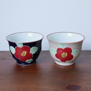 【アウトレット】波佐見焼　仙茶　釉彩椿（ルリ・ピンク）99-336