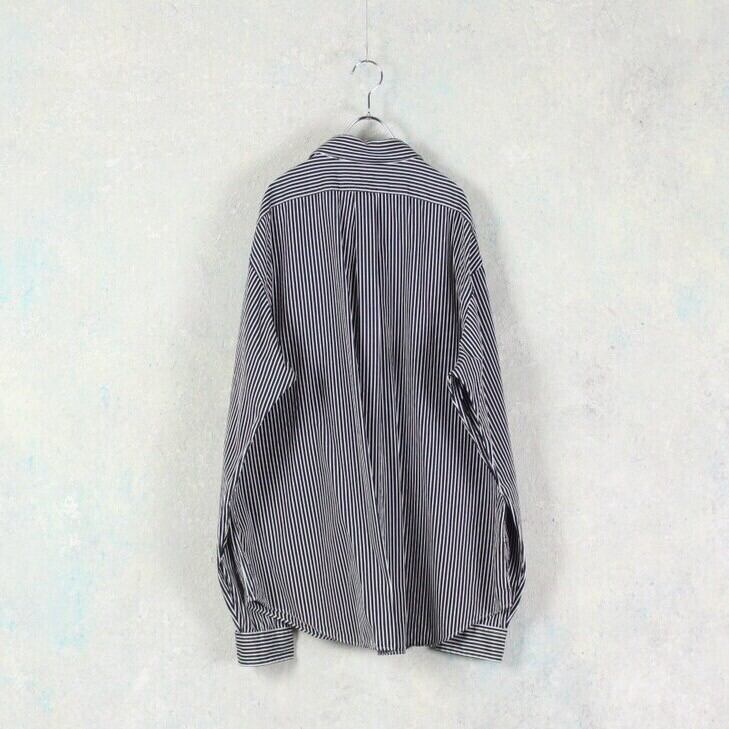 Ralph Lauren オーバーサイズ XXL 黒×白ストライプシャツ【FF-3363】 | cv
