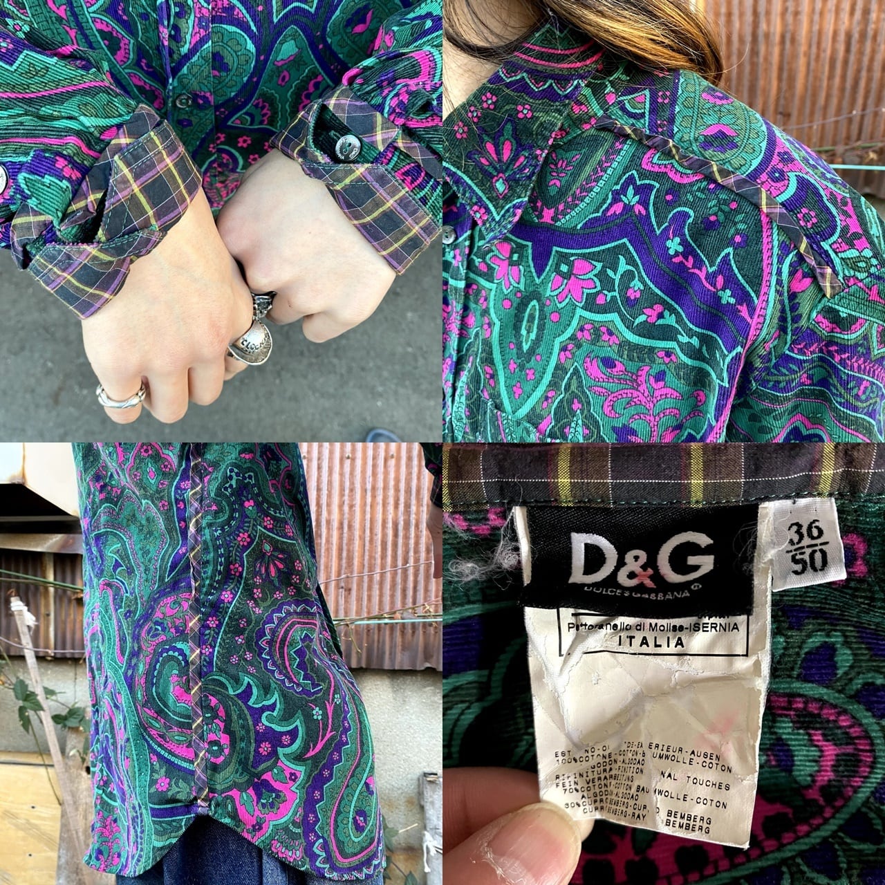 ドルチェ&ガッバーナ 総柄 半袖シャツ DG 50サイズ （D&G 