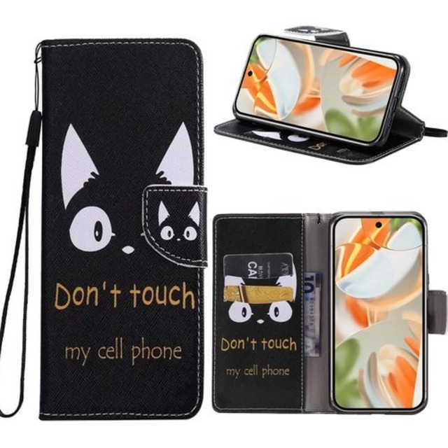 Google Pixel 9 / 9 Pro 2024 ケース スマホケース 手帳型 ケース Google Pixel 9 / 9 Pro 2024 カバー 猫 ストラップホール付きスタンド機能付き スマホカバー 財布型 マグネット付き シンプル カード収納 耐衝撃 PCduoduo 2774