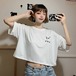 ✞ Tシャツ 刺繍ショートトップス ガーリー ✞ゴスロリ SM ミリ 甘ロリ クラロリ 和ロリ エレガント 黒ロリ 姫ロリ 華ロリ BB-BB0479231