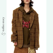 ヴィンテージグリッドジャケット ― 時を編むブラウンウール 《B0052》