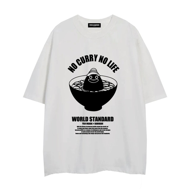 WORLD STANDARD/カリカリコラボ/クルーネックプリントTシャツ/WSHT-074
