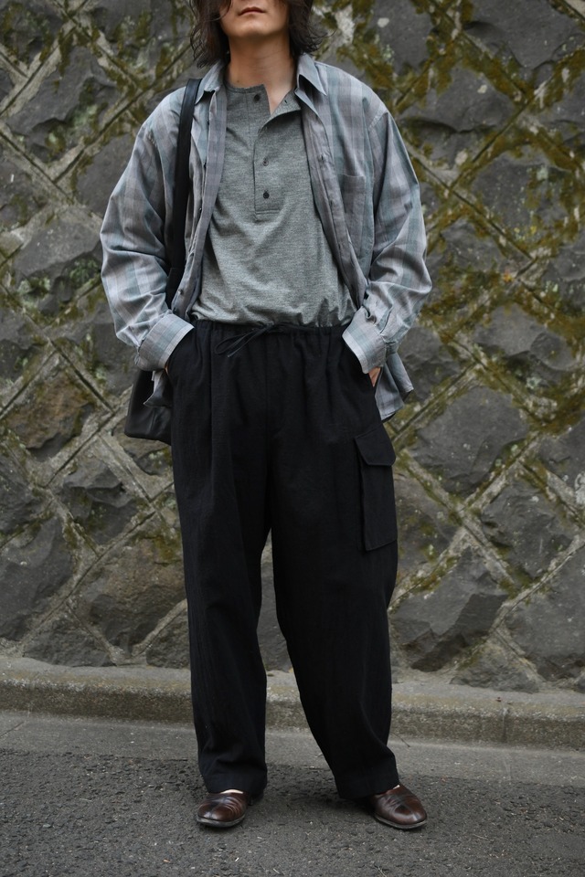 blurhms / Silk/Cotton Nep Side Seamless 4P Pants (Black)