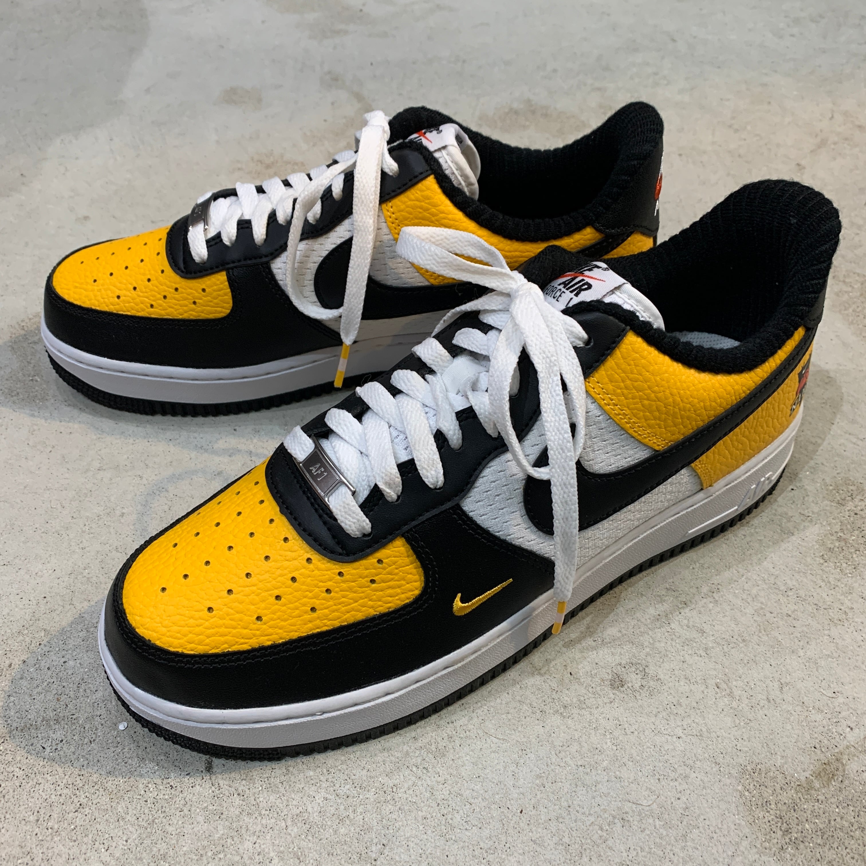 新品 NIKE エアフォース1 LV8 GS イエローブラック バスケットボール