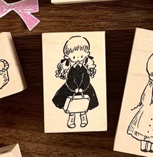 新作☆MO994B｜Molinta【Dessert Plate - 去旅行】はんこ / 木製スタンプ