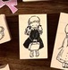 新作☆MO994B｜Molinta【Dessert Plate - 去旅行】はんこ / 木製スタンプ
