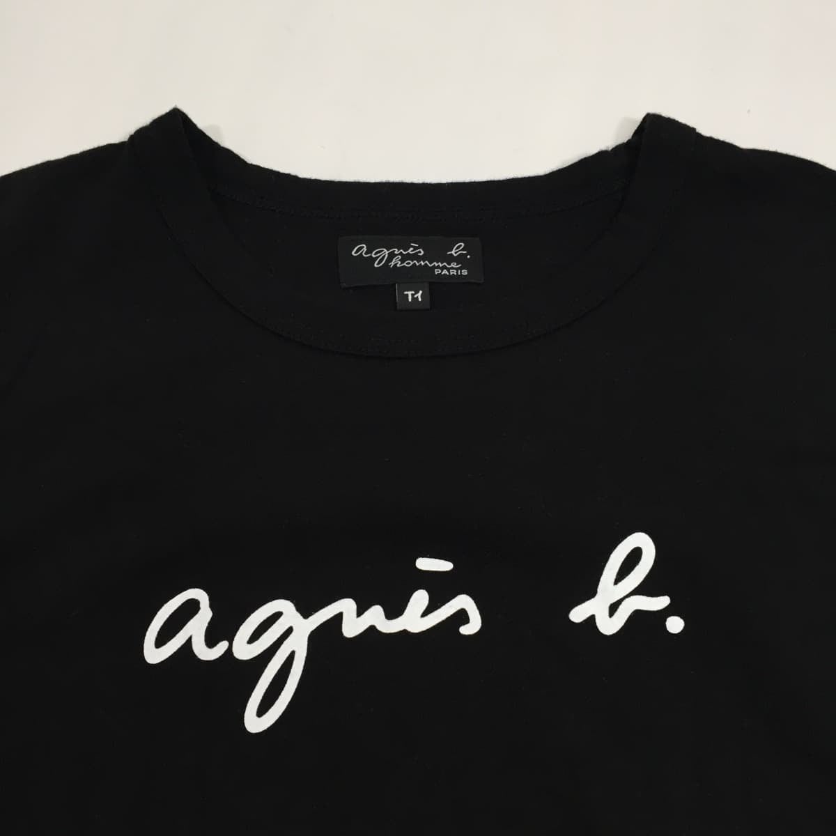 Agnes B Homme アニエスベー オム メンズ ロゴtシャツ コットン 黒 フクル ファッションブランドユーズドセレクトショップ