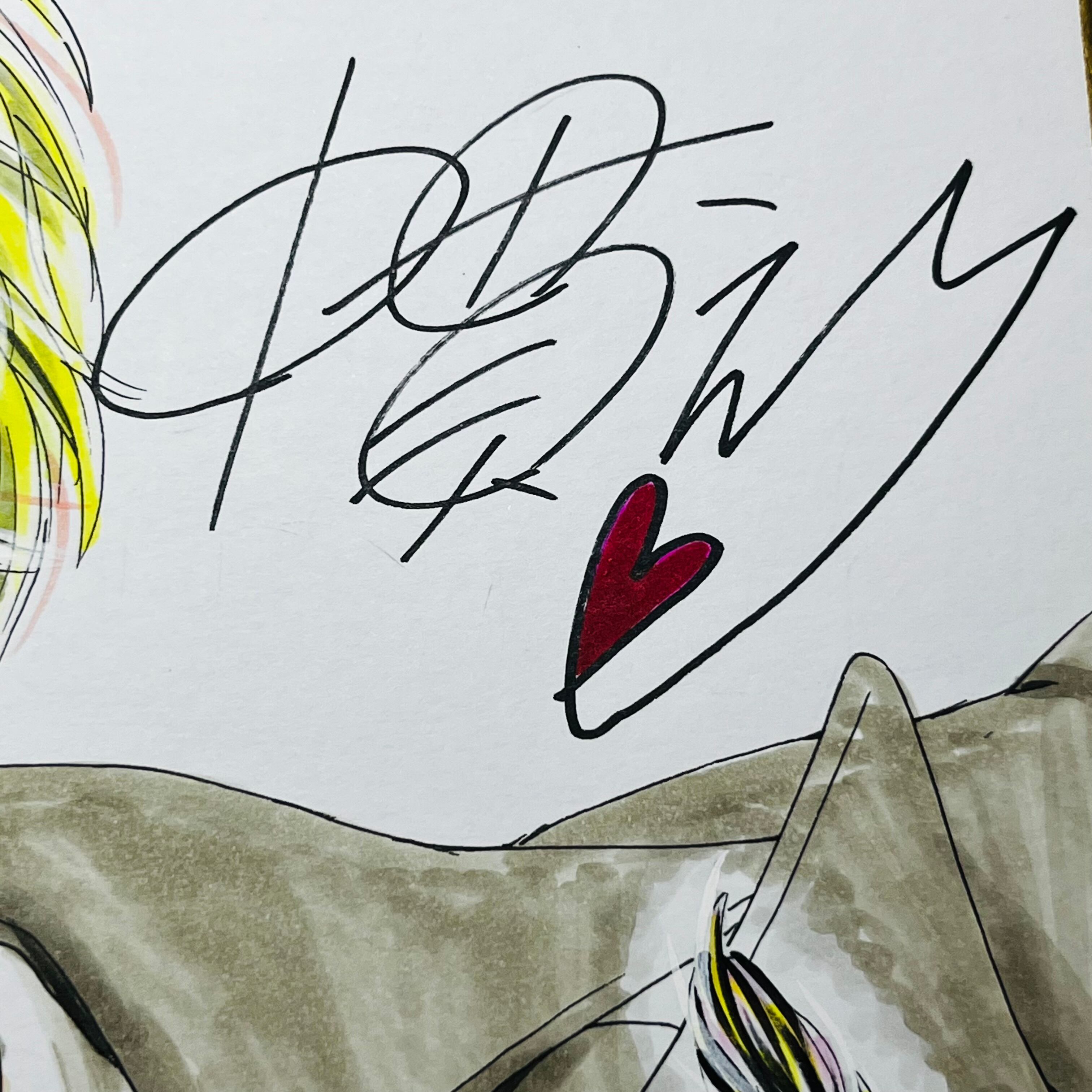 直筆イラスト色紙 輝（黒羽） | 中貫えりSHOP