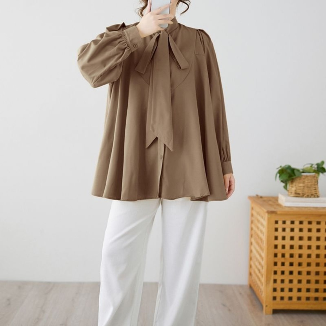 リボン ボリューム ブラウス  00237