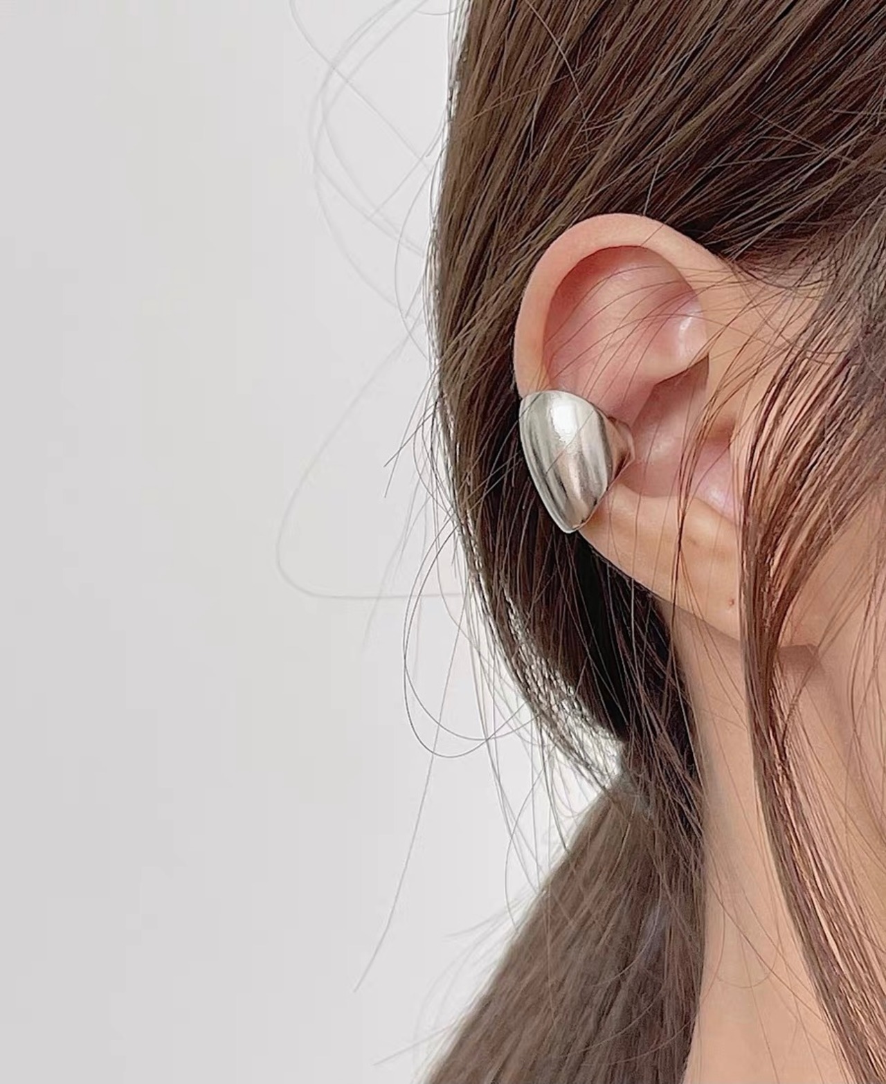 S925 plump wide ear cuff (E188)
