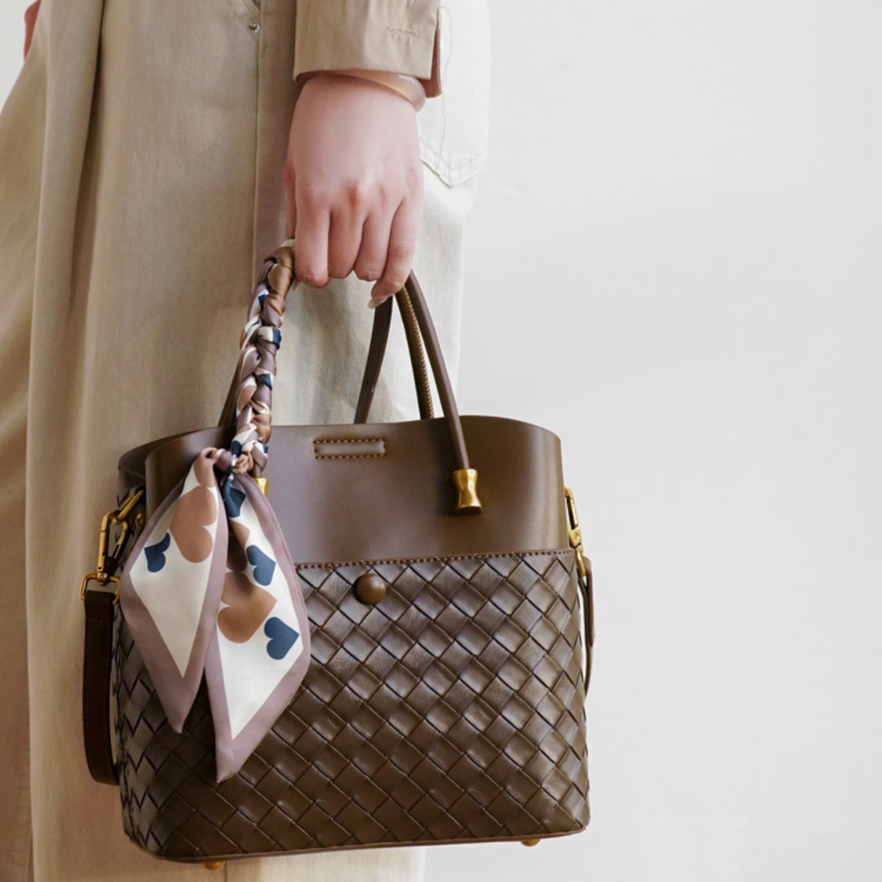 2-way braided bag with scarf S1502