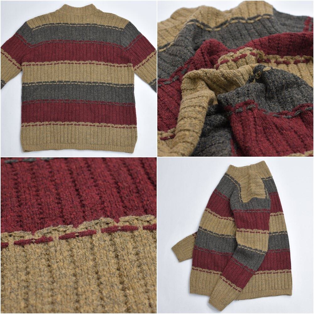 90～00s アメリカ製 BACHRACH マルチカラー ボーダーパターン プル