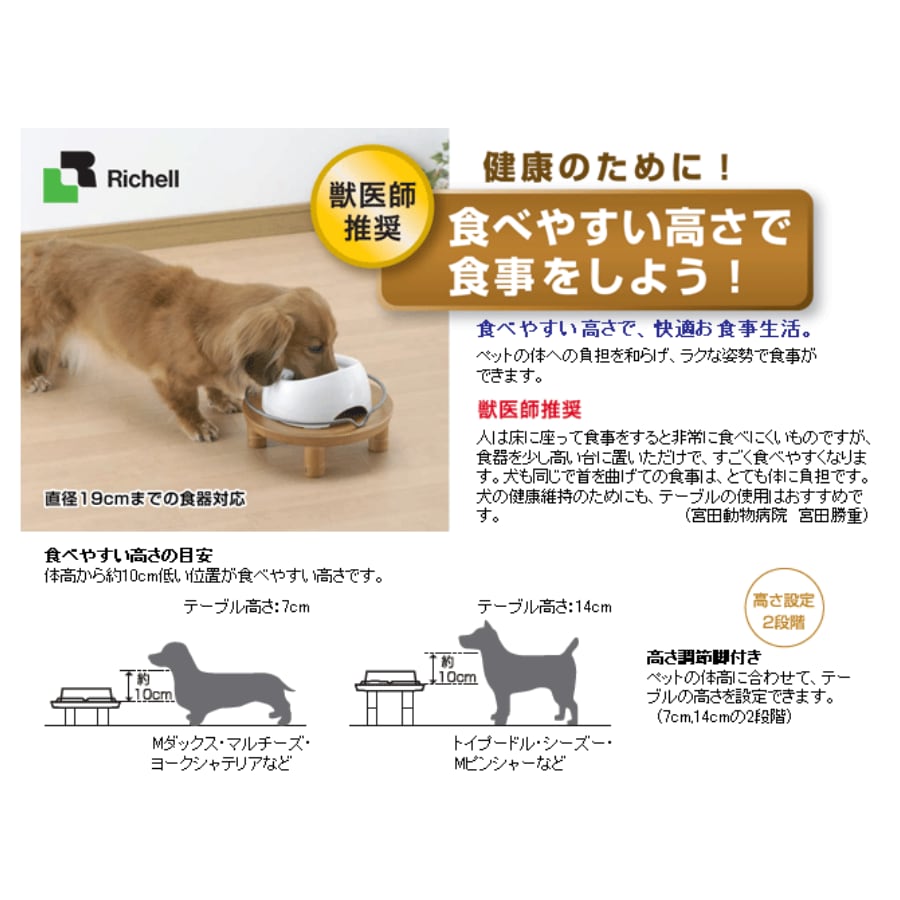 マルチボーダーシリーズ 犬猫用食器台 ペット用 木製テーブル シングル ブラウン 通販 リッチェル ペット用 木製テーブル ダブル ブラウン