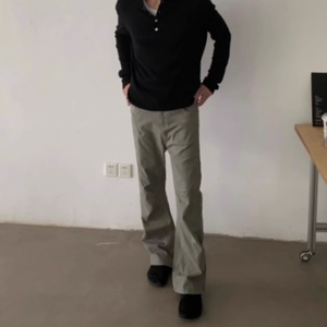 ウォッシュドストレートシンプルパンツ　0885