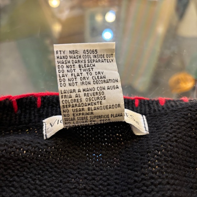 Christmas embroidery black knit vest