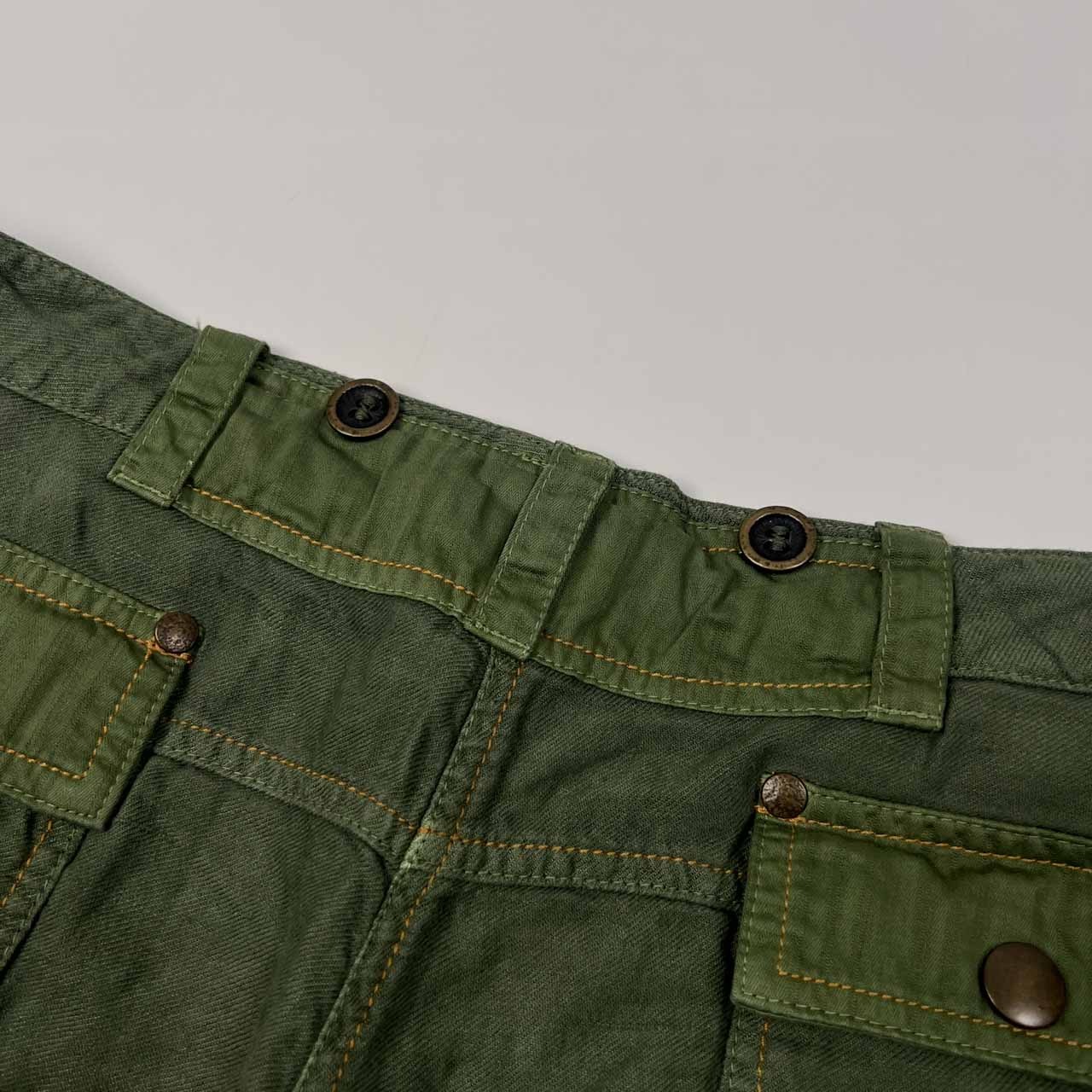 麻100% MARELLA マレーラ リネン ハーフパンツ ショートパンツ カーゴ サイズ 42 /カーキグリーン