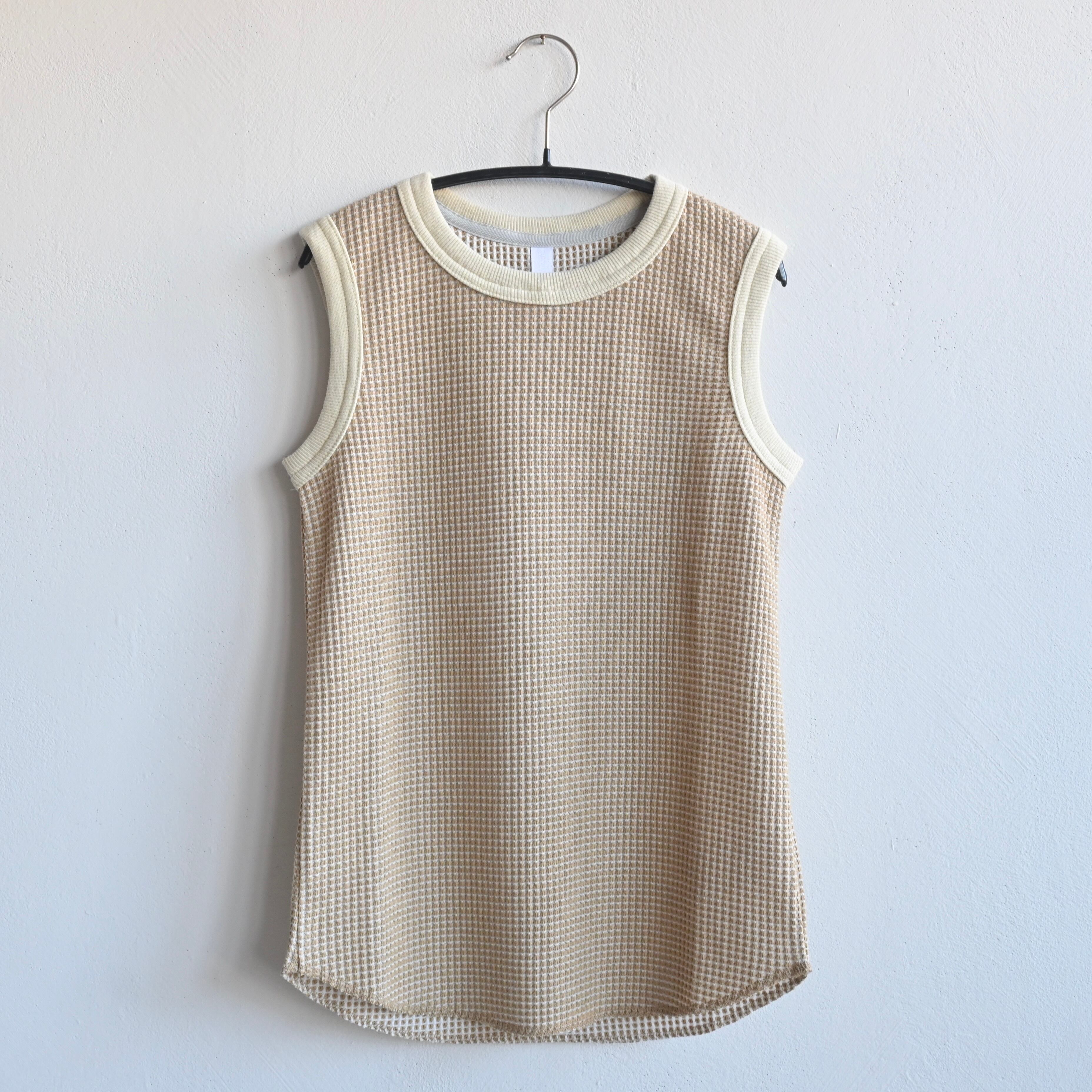 《MOUNTEN. 2025SS》bicolor waffle tanktop / sand x ecru