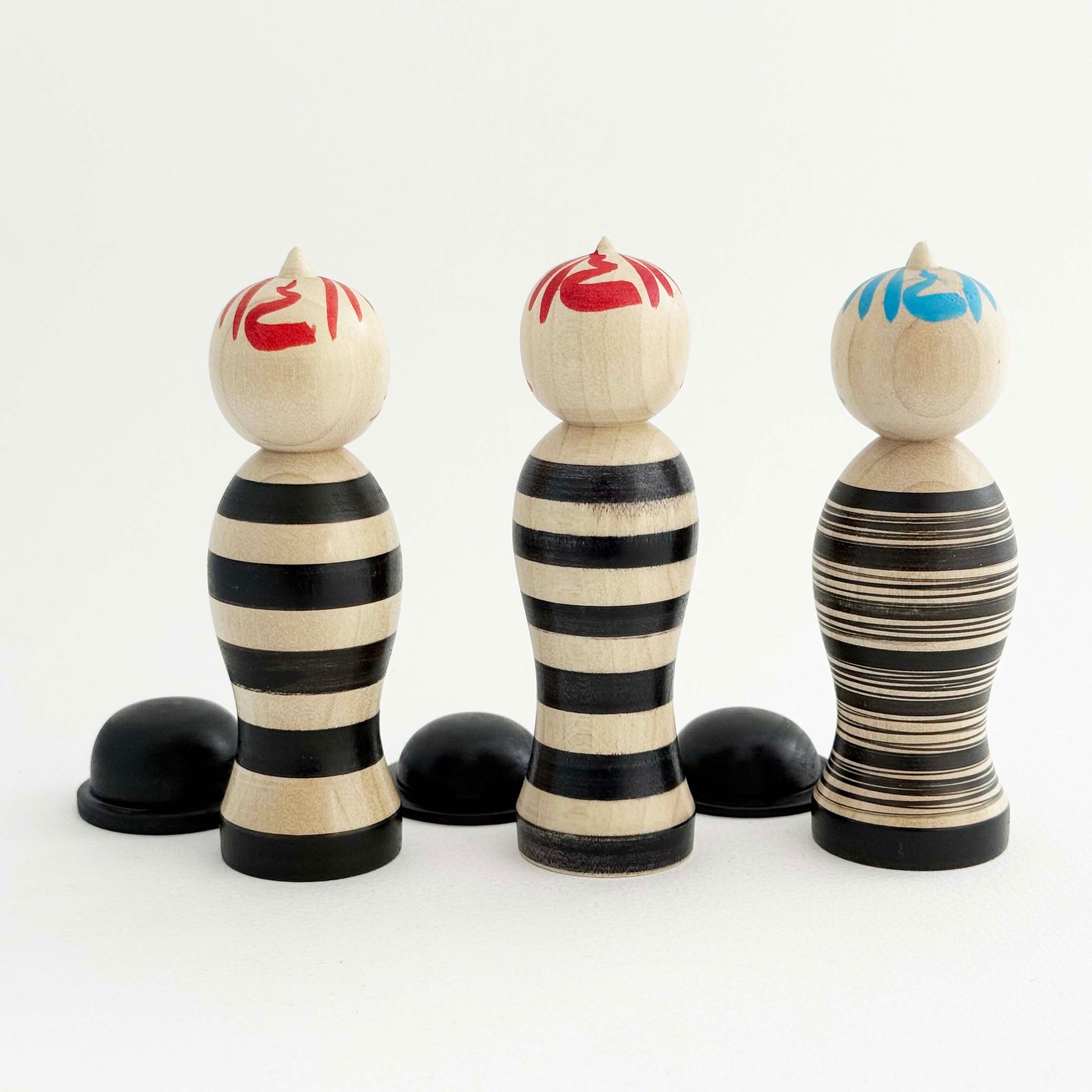 帽子ボーダーこけし(遠刈田系 / 小笠原義雄工人)