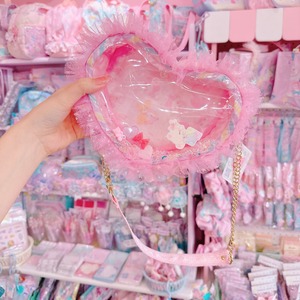 【D8】81-24ぬいぐるみフリルハートポシェット