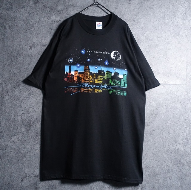 “JERZEES” Black San Francisco Nightscape T-shirt