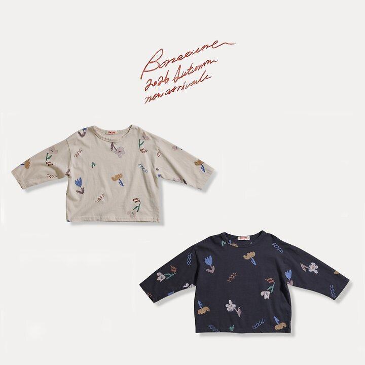 cello flower single tee【BONEOUNE】※10月上旬〜中旬発送予定