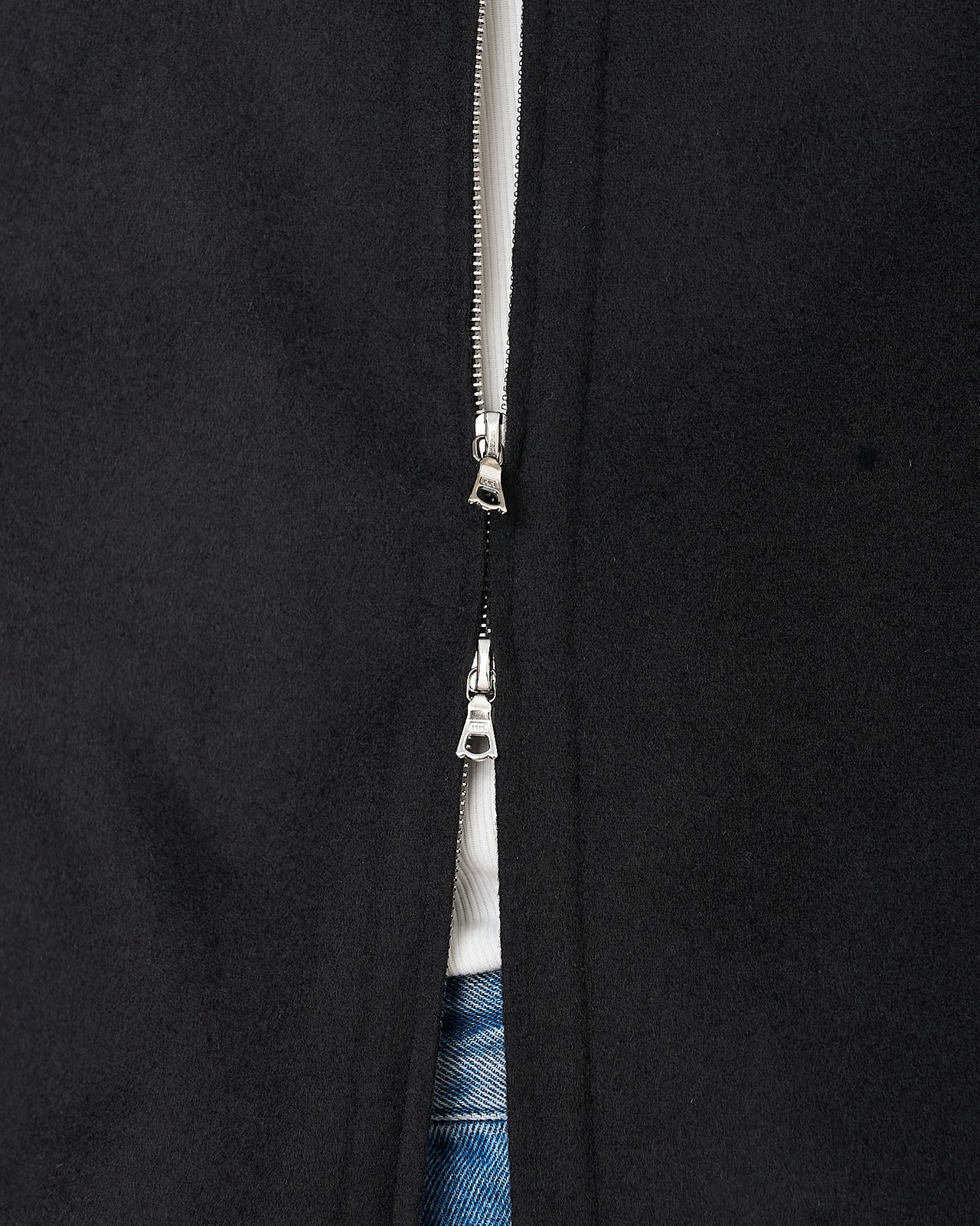 ssstein "W/CA DOUBLE FACE CLOTH ZIP JACKET〔BLACK〕"
