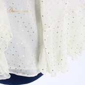 社交ダンス 衣装 スタンダード トップス レッスンウェア レディース オールシーズン 白 prima boutique プリマブティック 長袖 アシメ ホログラム系 透け感 ゆったり シフォン素材 上品 軽量 おしゃれ カジュアル ダンス衣装 フェミニン コスチューム ブラウス トップスレディース 体型カバー ティアードデザイン 春夏秋冬 着回し コーディネート