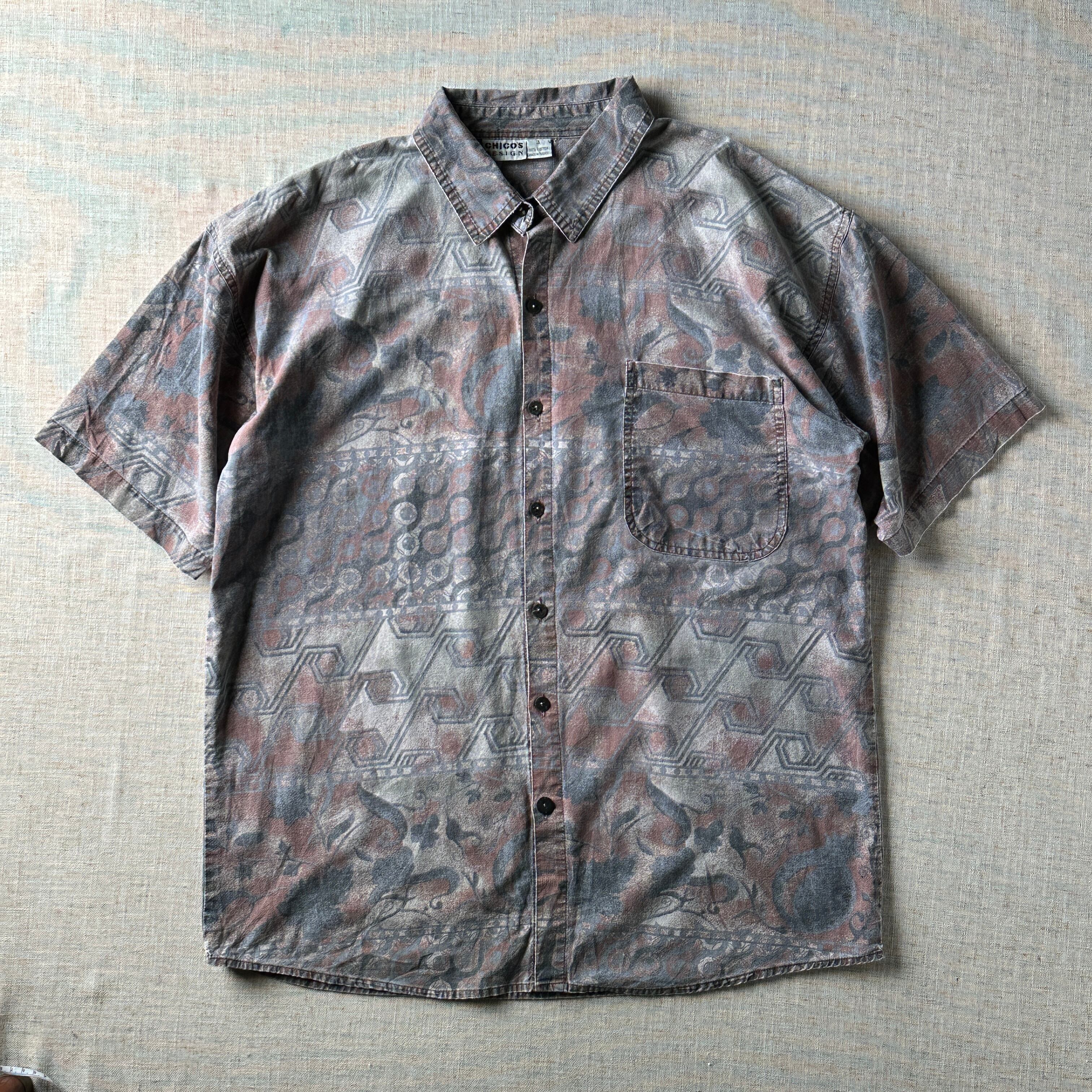 90's CHICO'S DESIGN Art Pattern Shirt,Unisex XL