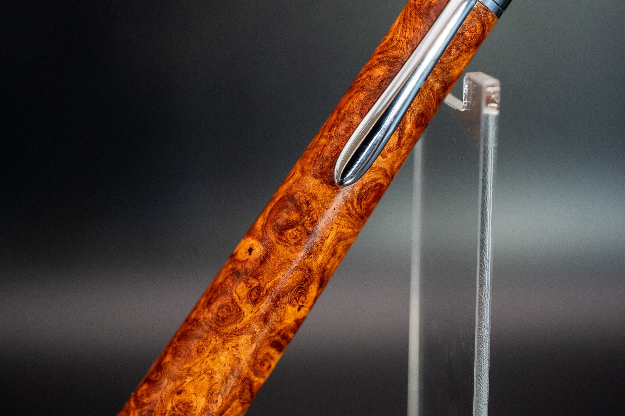 【朱色の銘木】 本花梨瘤杢 特上 silver BP