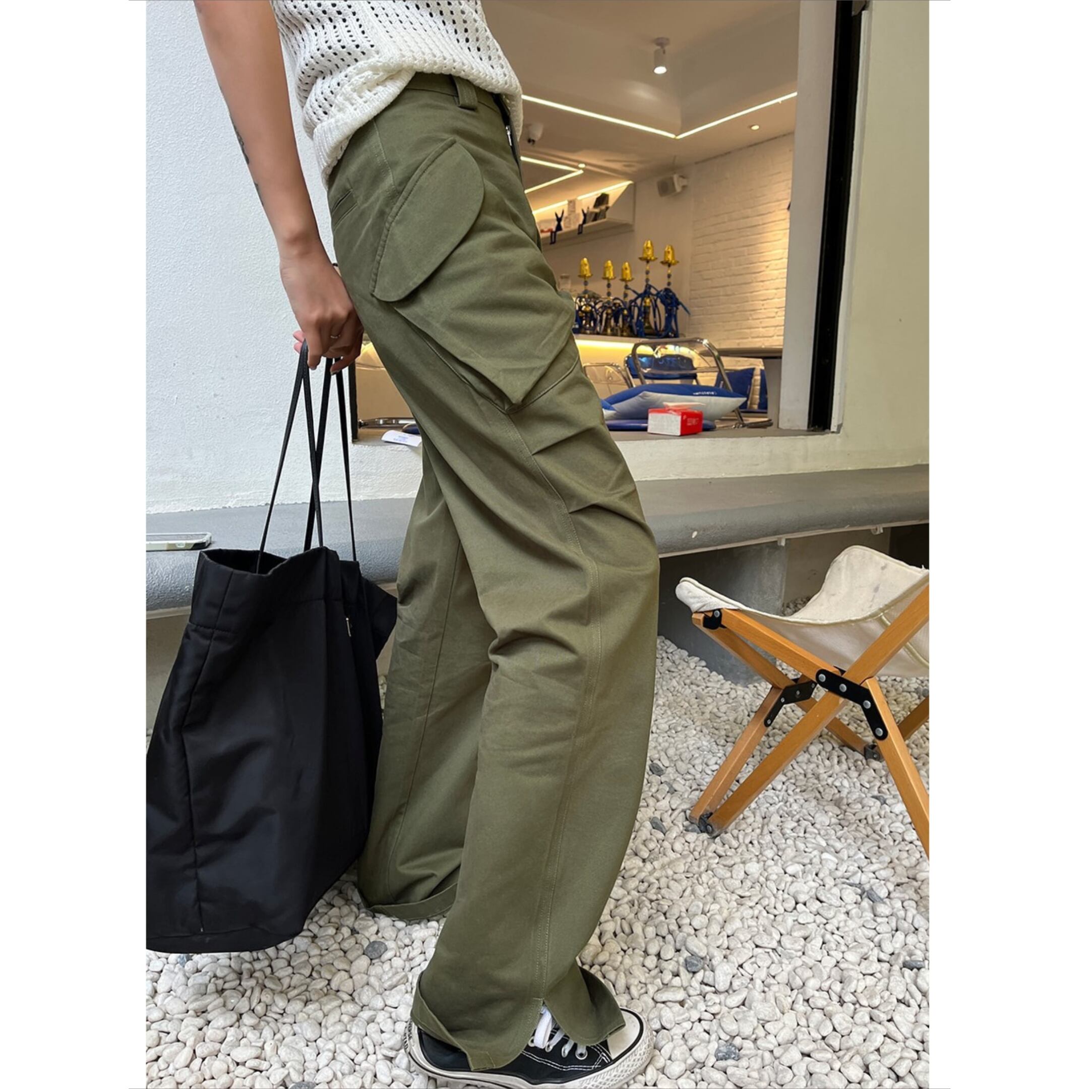 スリットヘムカジュアルパンツ 10188