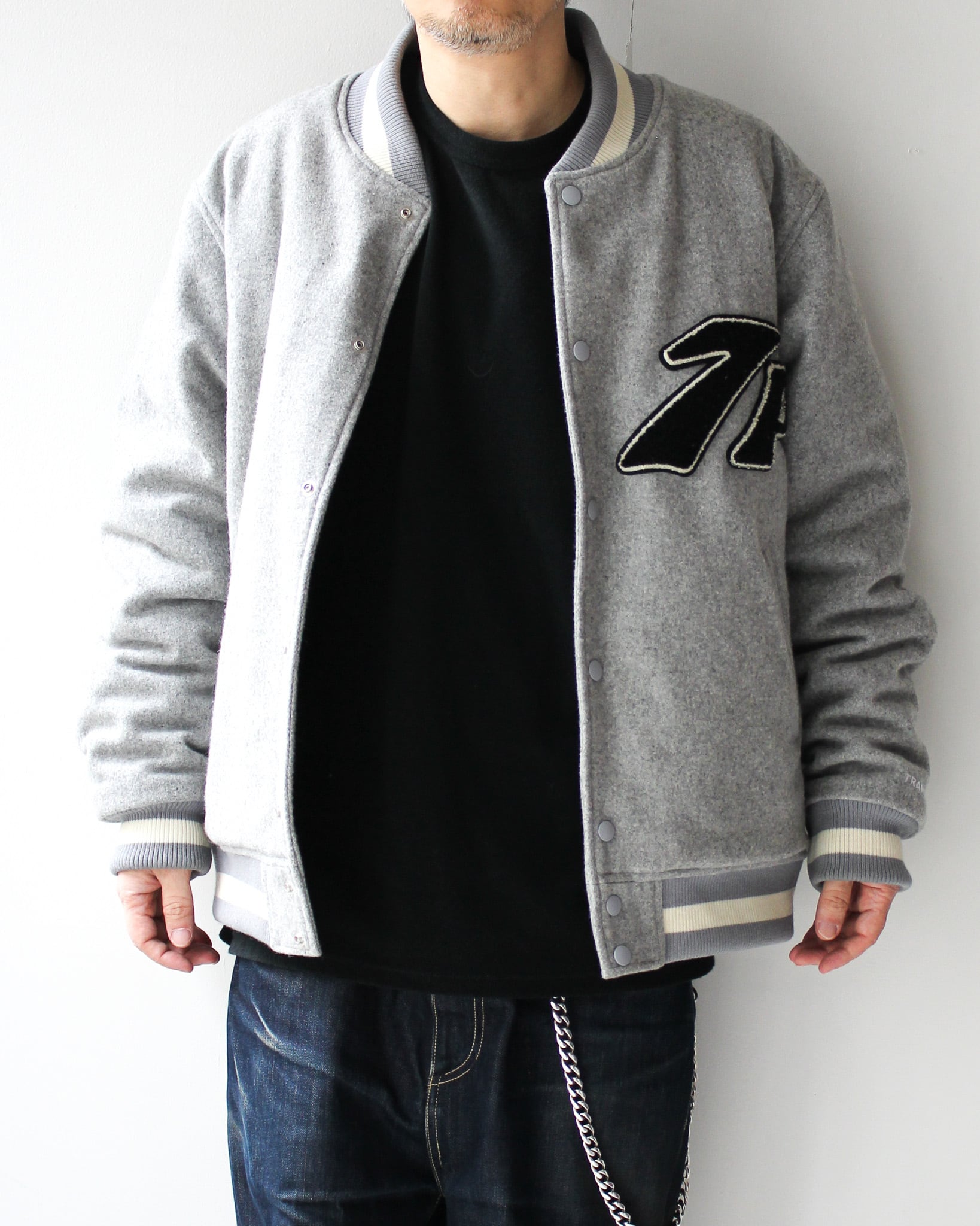 TRANSPORT VARSITY JACKET GRAY | EACHTIME. / EZ DO MARKET