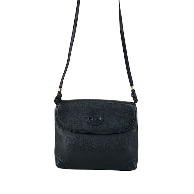 GUCCI グッチ ショルダーバッグ ブラック GG レザー vintage ヴィンテージ オールド irwn5s