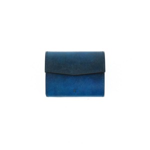 青い三つ折りの財布-YEV191
