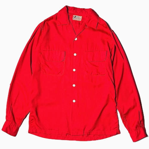 Vintage 50's【Jockey BRAND】Open Collar Rayon Shirt