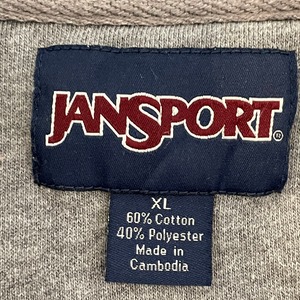 【JANSPORT】カレッジ ウィスコンシン大学 wisconsin ハーフジップ スウェット プルオーバー ロゴ プリントXL ビッグサイズ ジャンスポーツ US古着