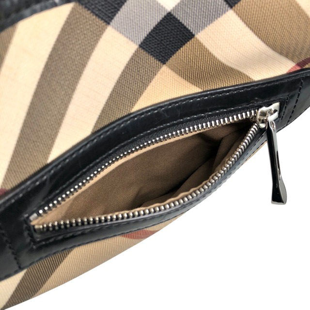 BURBERRY バーバリー メガチェック ショルダーバッグ ベージュ ブラック PVC エナメル vintage ヴィンテージ オールド xpjitp