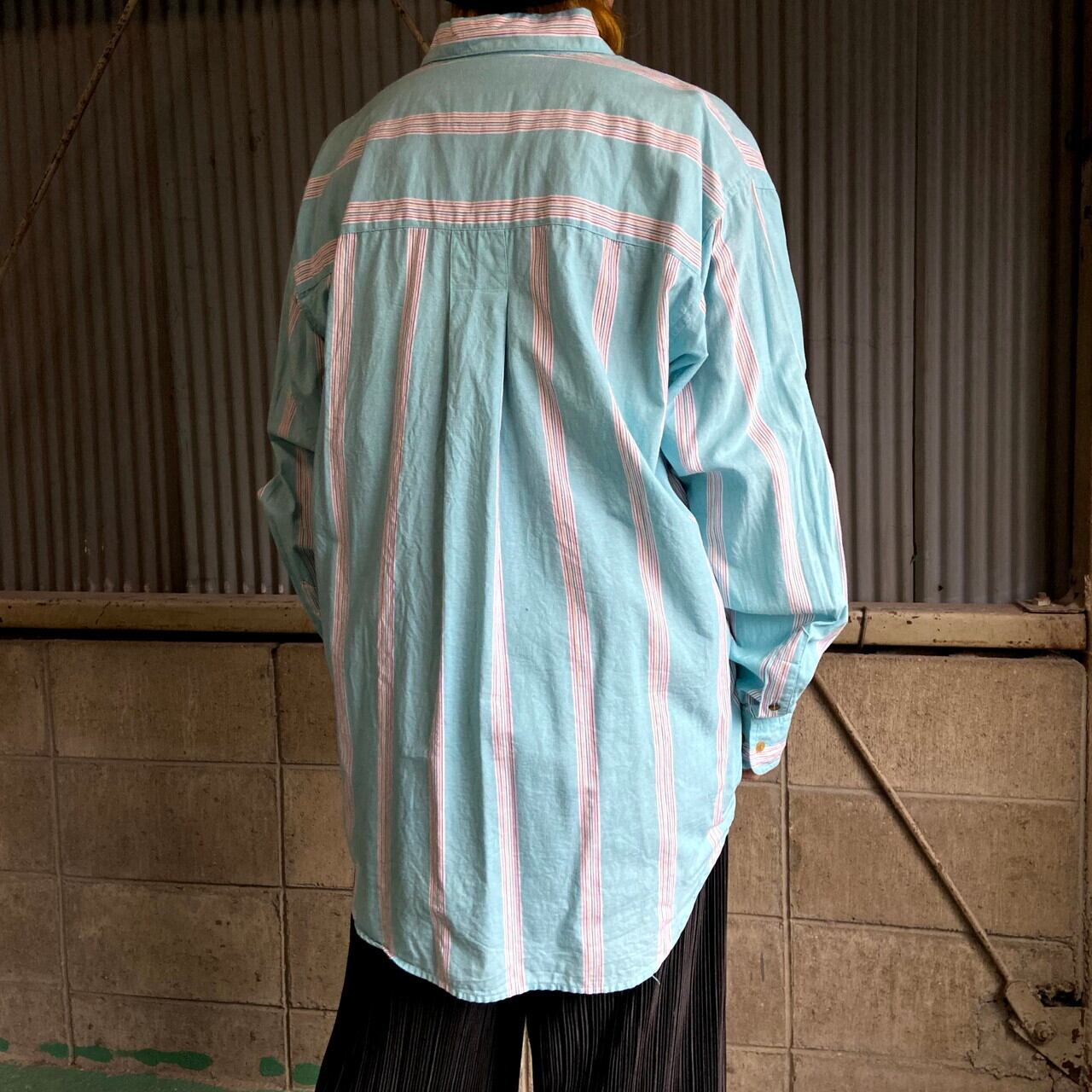 90年代 COLOURS by ALEXANDER JULIAN 長袖 マルチストライプシャツ