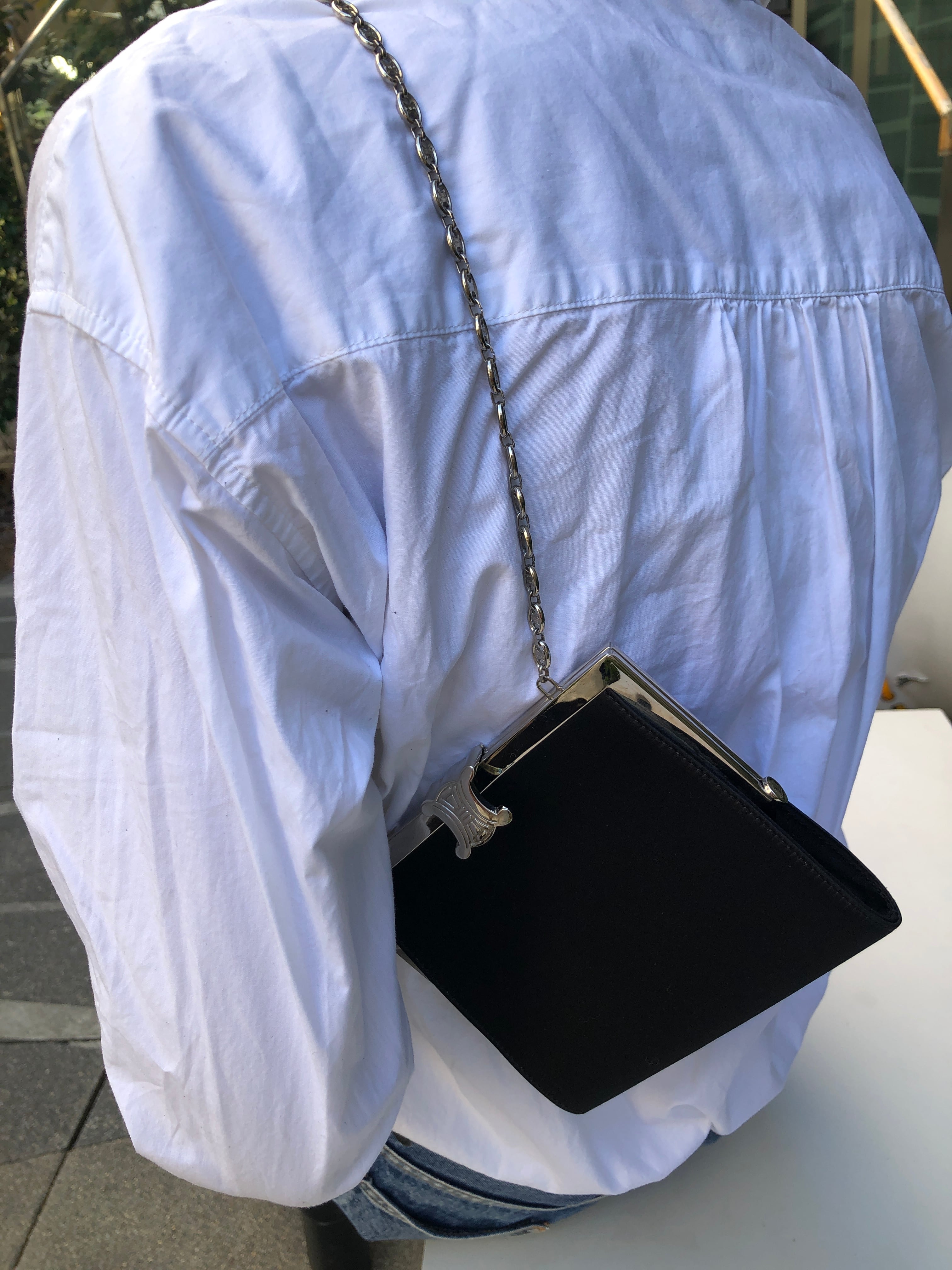 CELINE セリーヌ ショルダーバッグ ブラック シルバー トリオンフ