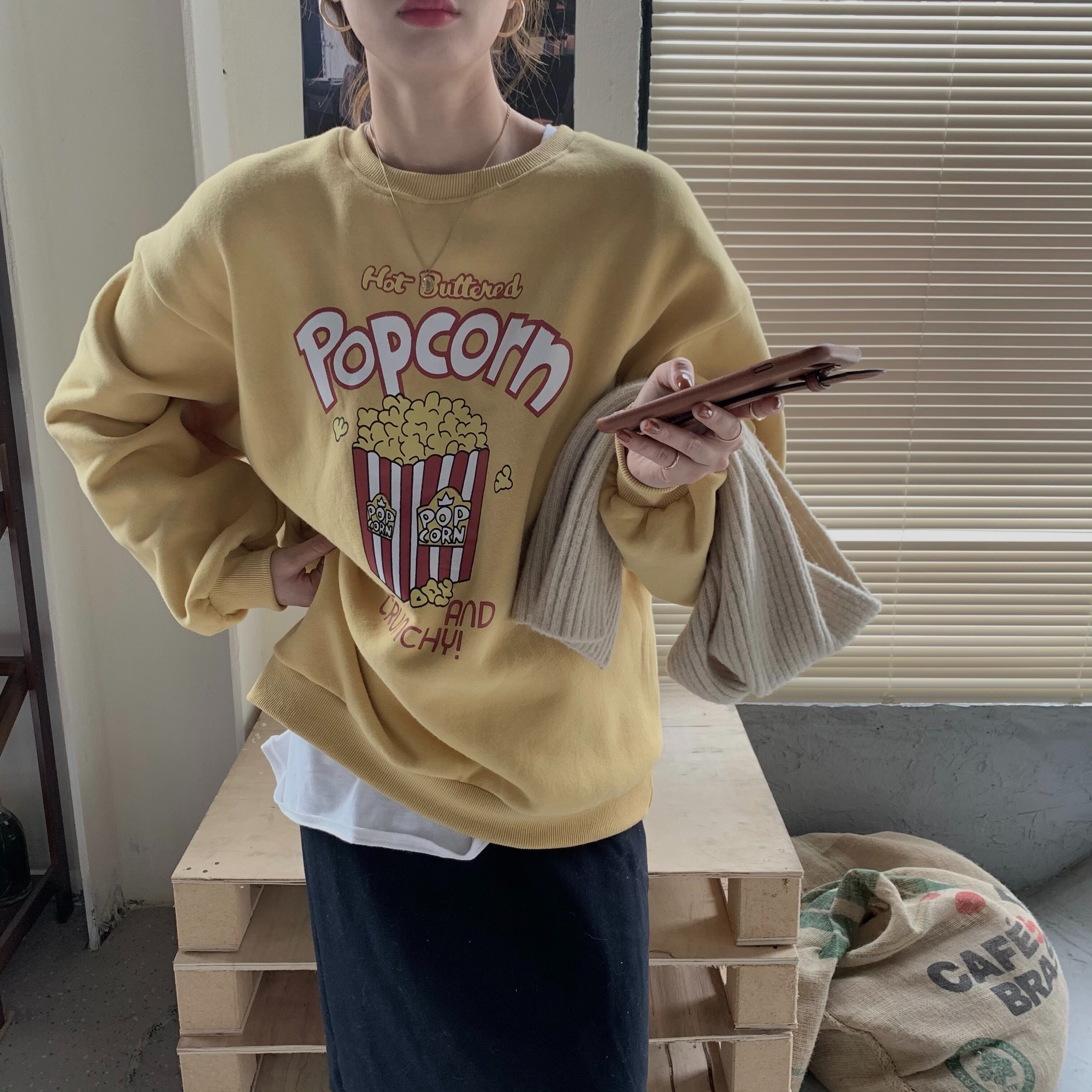 スタイルカジュアルプリントトップス オータムウィンターベルベットルーズラウンドネックセーター レディース 秋物 冬物 Oネック クレセントシティ47641119877