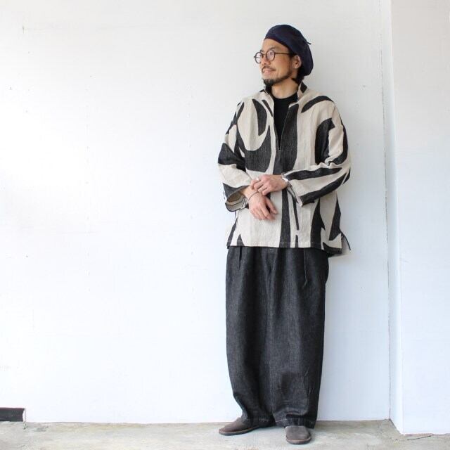 HAVERSACK リネンジャガードスキッパープルオーバーシャツ Linen