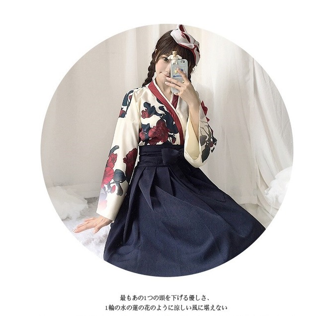 超簡単に変身できる可愛い和服上下セットコスプレコスチューム忘年会フェスイベントキュートな装い気軽に着れるショート ロング丈の２タイプ２カラー アニメ キャラ Dream Heart