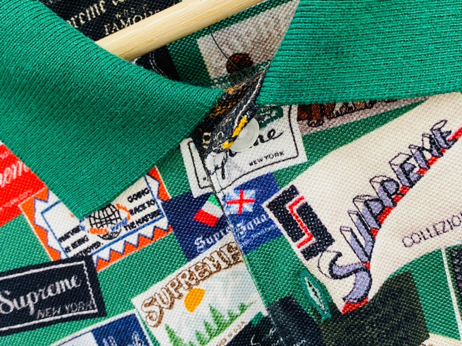 Supreme 21SS LABELS POLO SHIRT GREEN XL 75K7160 | BRAND BUYERS OSAKA 