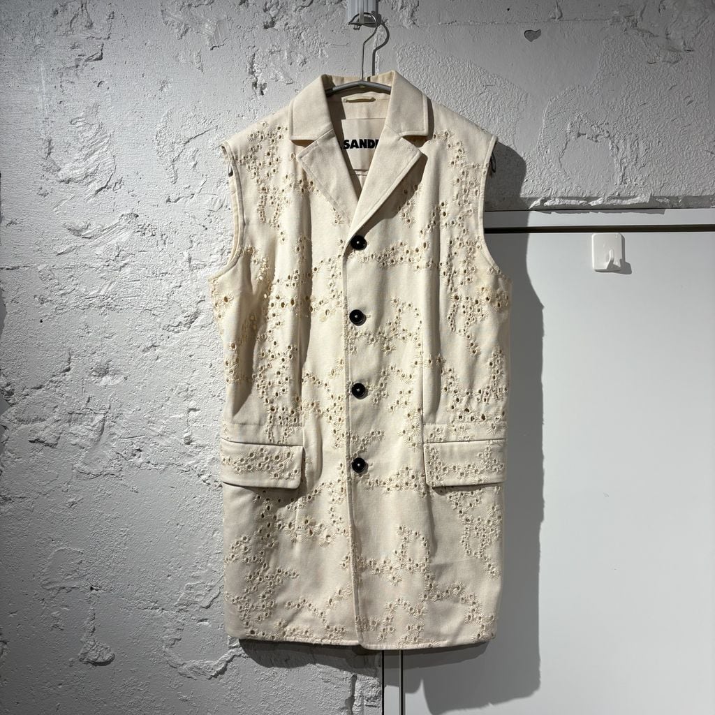 JIL SANDER ジルサンダー 19AW Cutwork Sleeveless Jacket