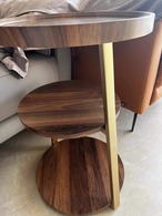 サイドテーブル 丸 おしゃれ ベッドサイドテーブル 木製 棚付き 北欧 コーヒーテーブル ナイトテーブル 40cm 円形 ラウンドテーブル