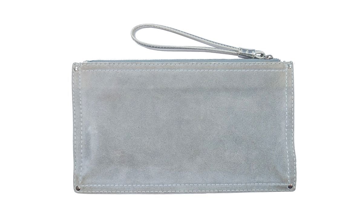 ロエベクラッチバッグポーチ　シルバー LOEWE ロエベ アナグラム リストレット クラッチバッグ フラット
