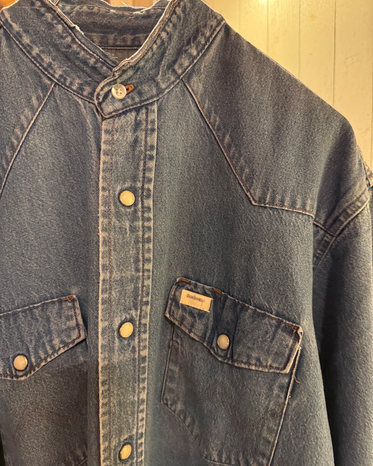 【CHARCOAL UNISEX】BODOCOS REMAKE DENIM SHIRT
