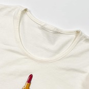 INGEBORG インゲボルグ 口紅 ルージュ 長袖 Tシャツ カットソー/ホワイト レディース
