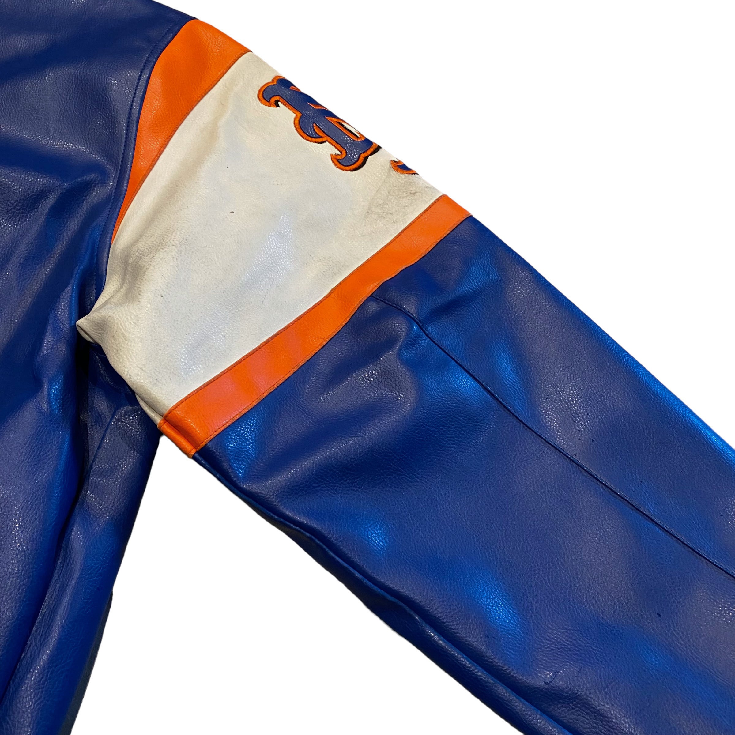 MLB NEWYORK METS All Leather Versity Jacket L / ニューヨークメッツ